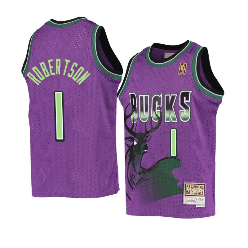 youth oscar robertson hardwood classics purple reload jersey