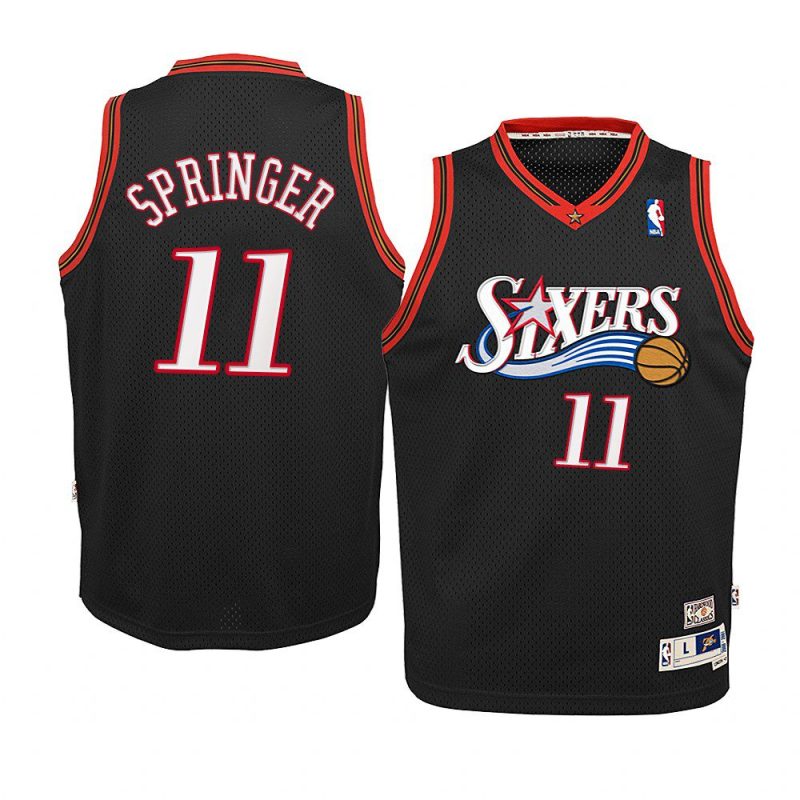 youth philadelphia 76ers jaden springer 2021 nba draft black classic edition jersey