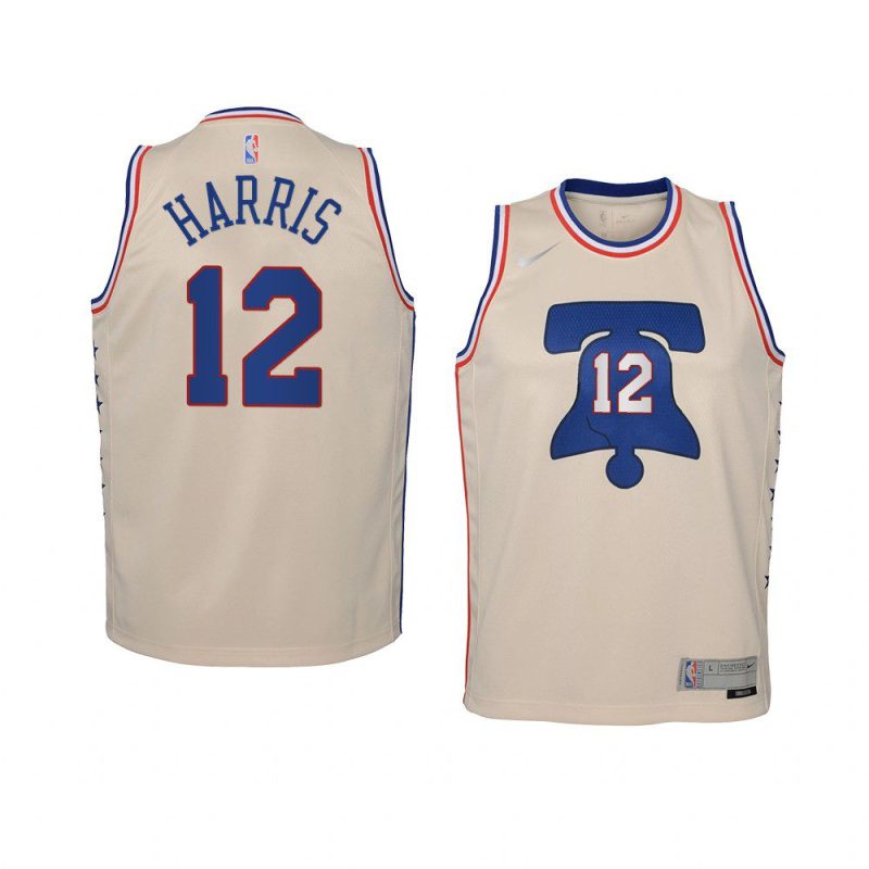 youth philadelphia 76ers tobias harris swingman cream earned edition jersey