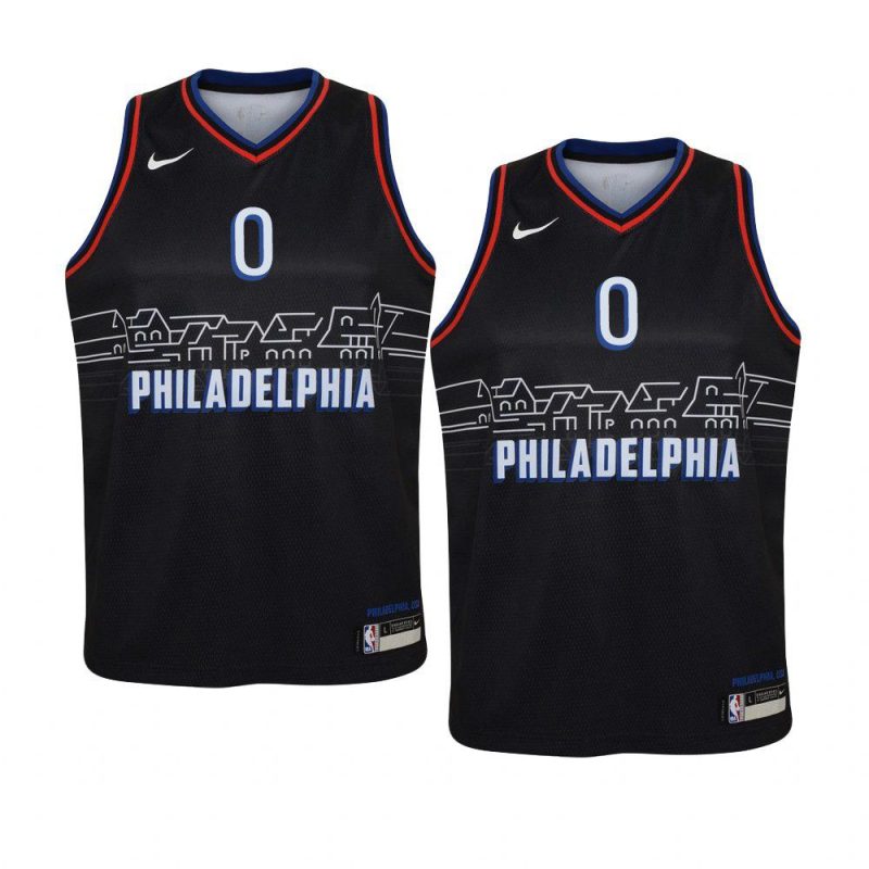 youth philadelphia 76ers tyrese maxey black city jersey