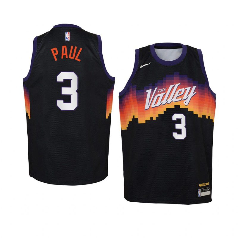 youth phoenix suns chris paul 2020 trade black city edition jersey