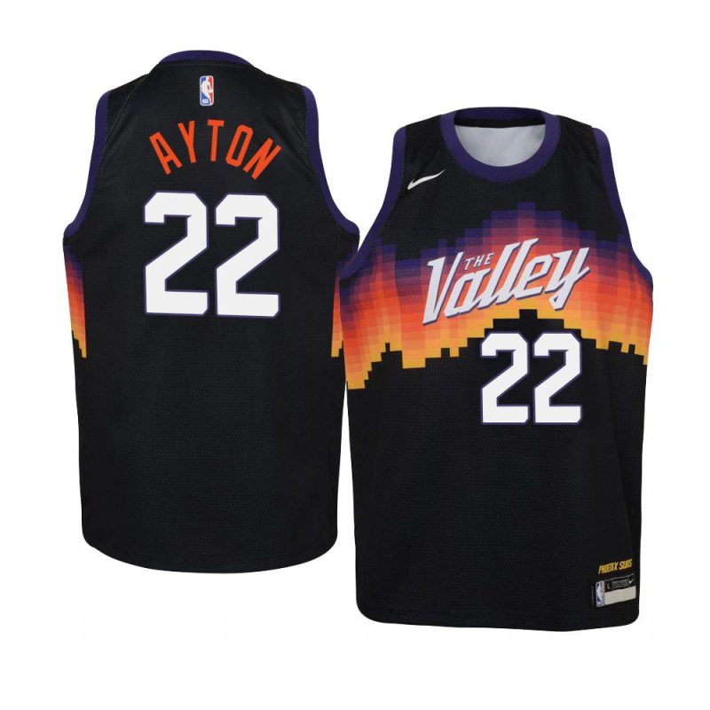 youth phoenix suns deandre ayton black city jersey