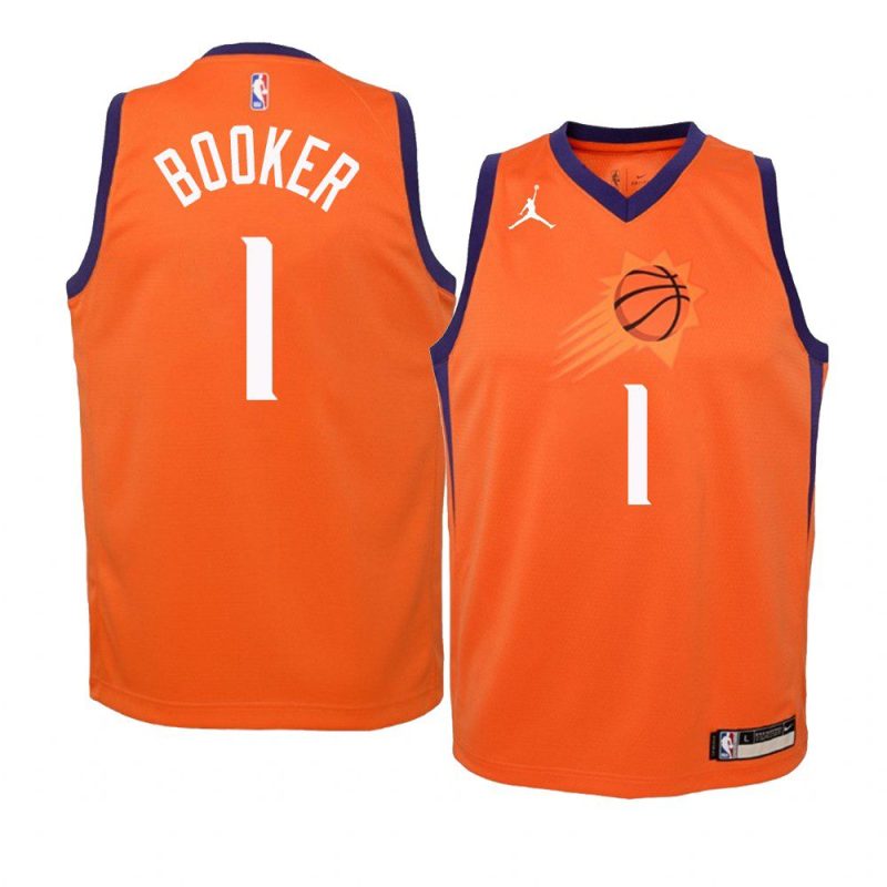 youth phoenix suns devin booker jumpman orange statement jersey