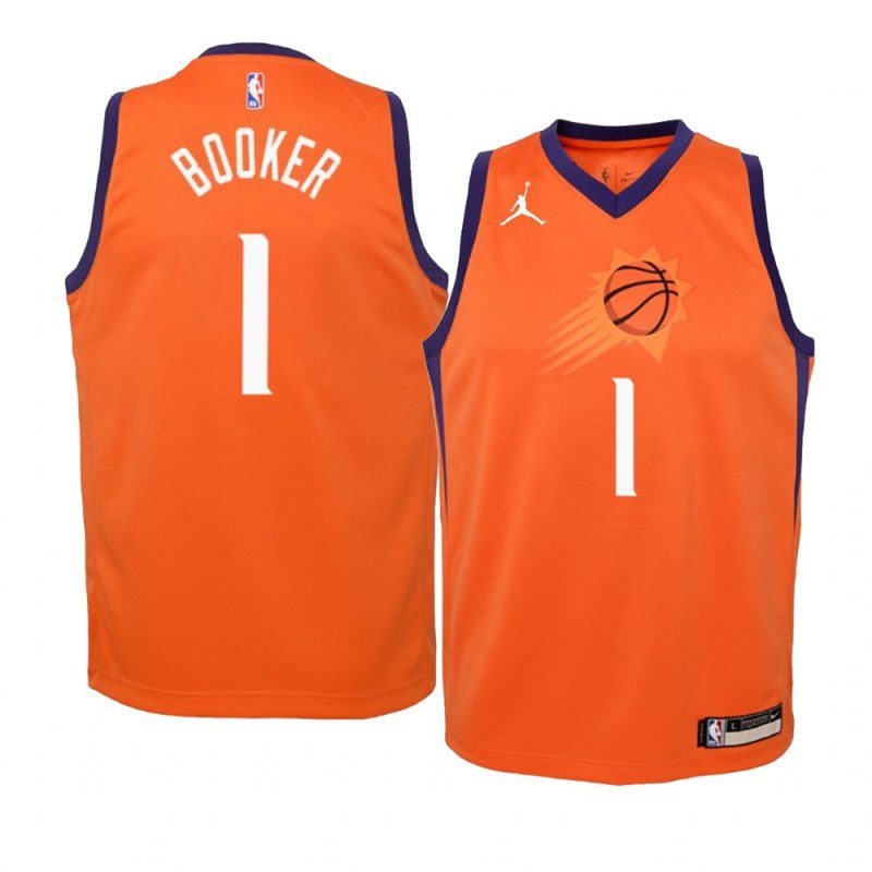 youth phoenix suns devin booker new season orange statement jersey