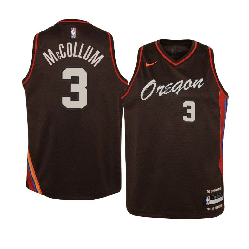 youth portland trail blazers c.j. mccollum chocolate city jersey