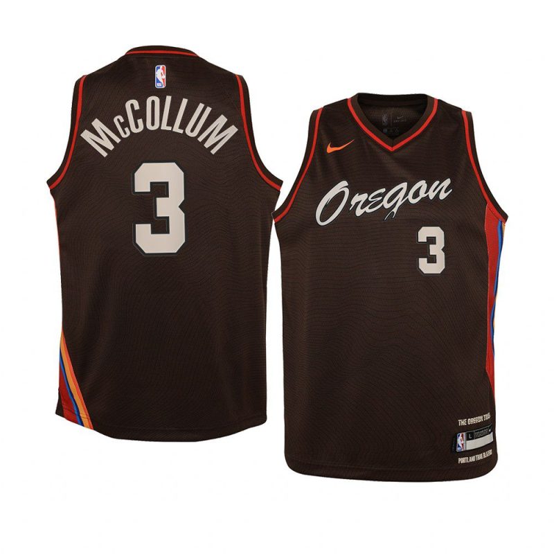 youth portland trail blazers c.j. mccollum oregon black city edition jersey