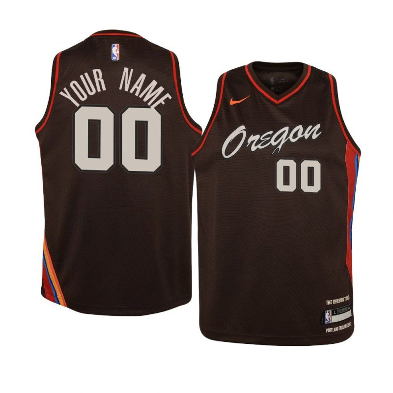 youth portland trail blazers custom chocolate city jersey