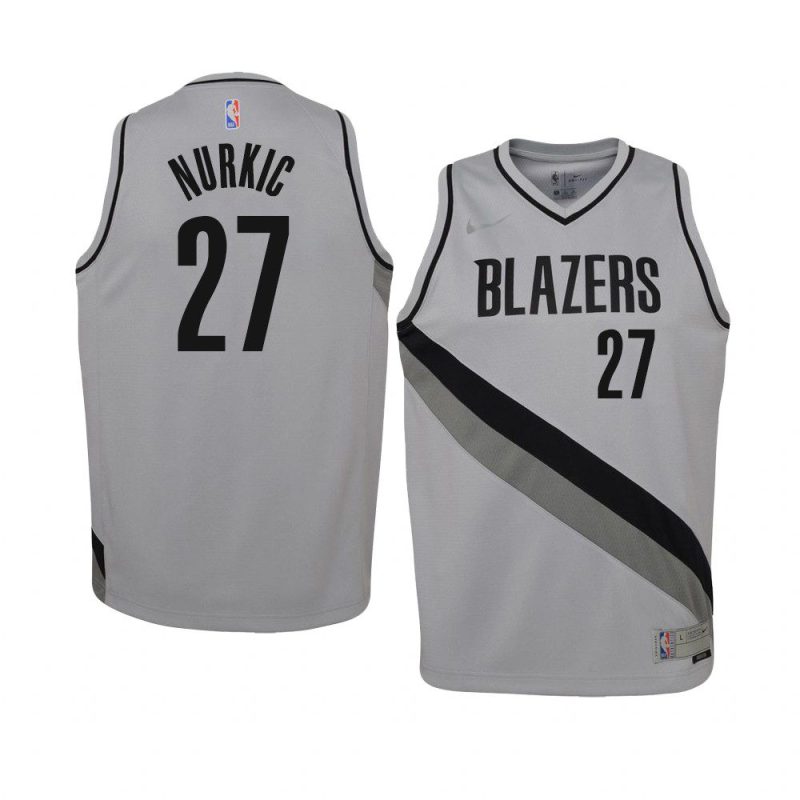 youth portland trail blazers jusuf nurkic gray earned jersey