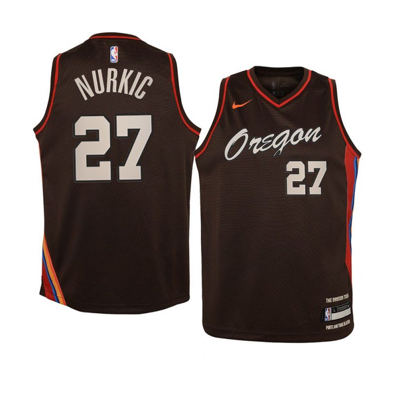 youth portland trail blazers jusuf nurkic oregon black city edition jersey