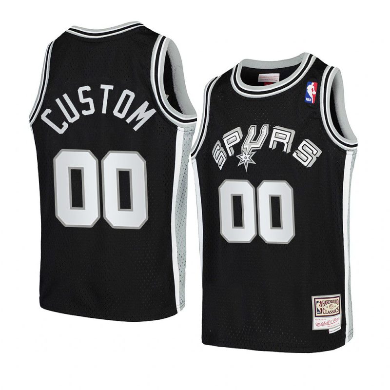 youth san antonio spurs custom black hardwood classics jersey