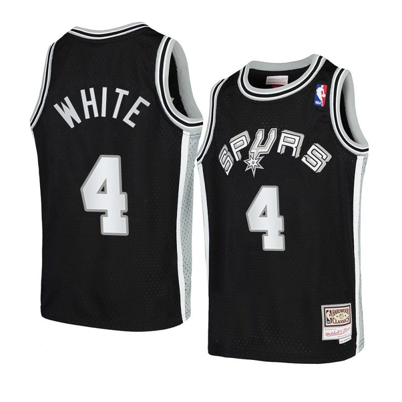 youth san antonio spurs derrick white black hardwood classics jersey