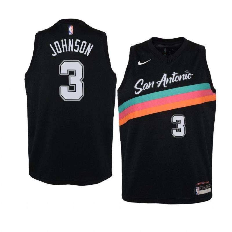 youth san antonio spurs keldon johnson black city jersey