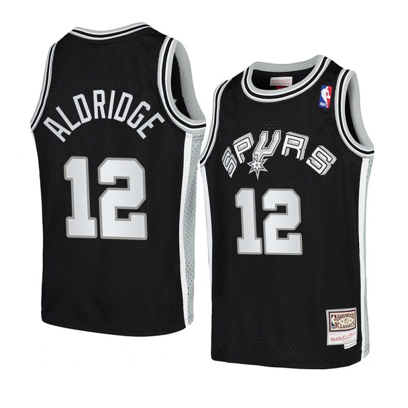 youth san antonio spurs lamarcus aldridge black hardwood classics jersey