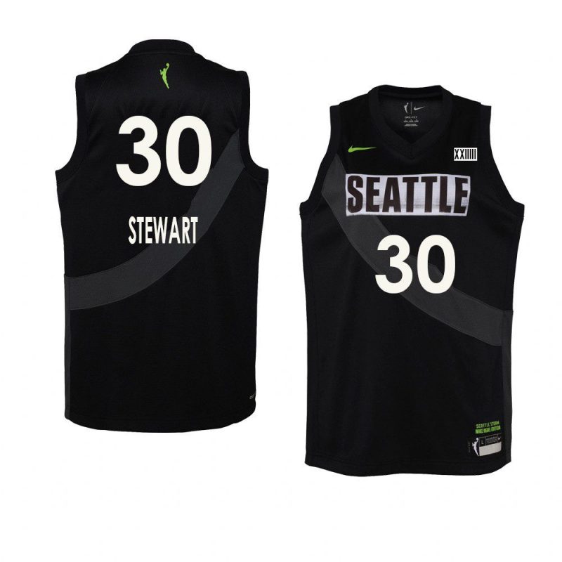 youth seattle storm breanna stewart black rebel edition jersey