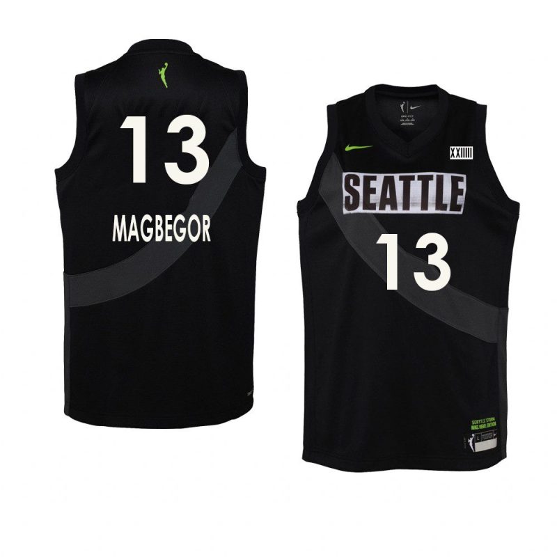 youth seattle storm ezi magbegor black rebel edition jersey