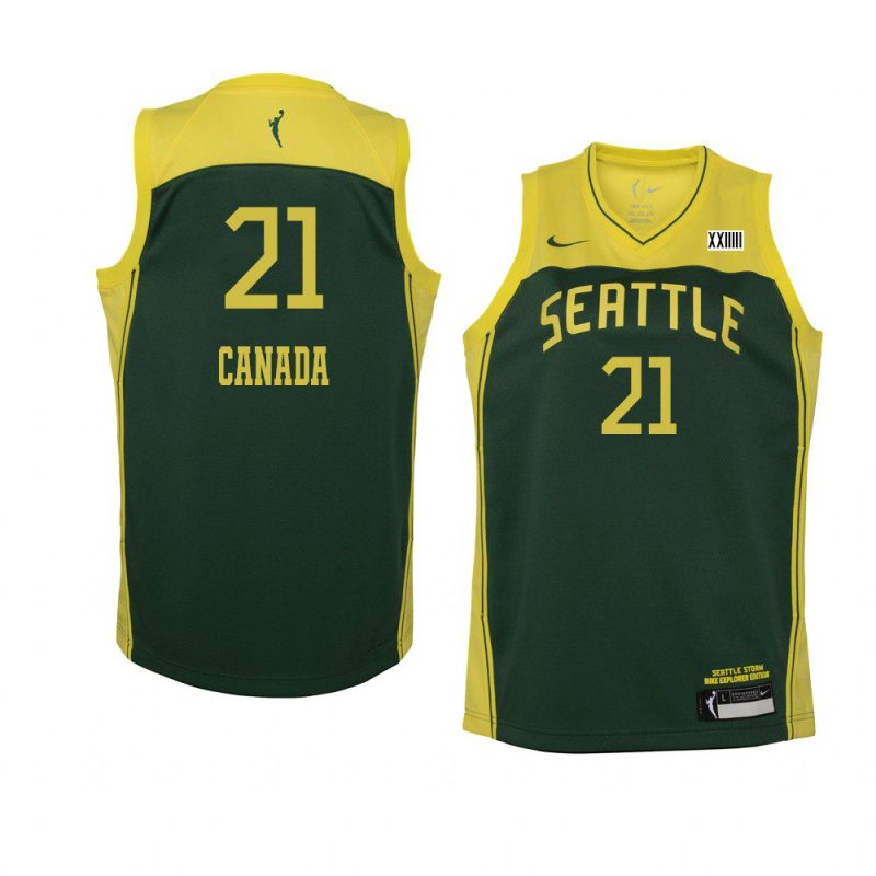 youth seattle storm jordin canada green explorer edition jersey