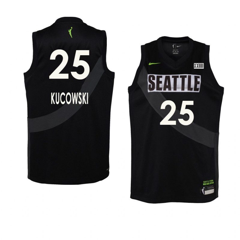 youth seattle storm natalie kucowski black rebel edition jersey