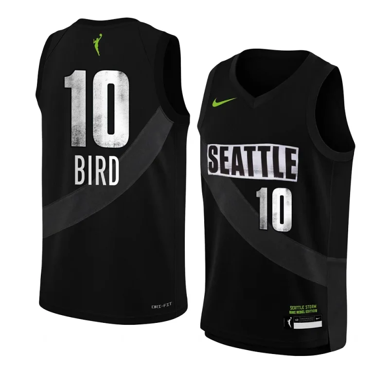 youth sue bird seattle storm black rebel edition jersey