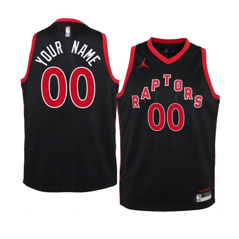 youth toronto raptors custom black statement jersey