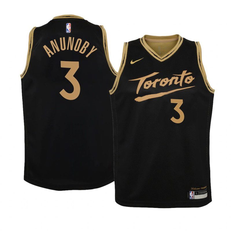 youth toronto raptors og anunoby swingman black city edition jersey