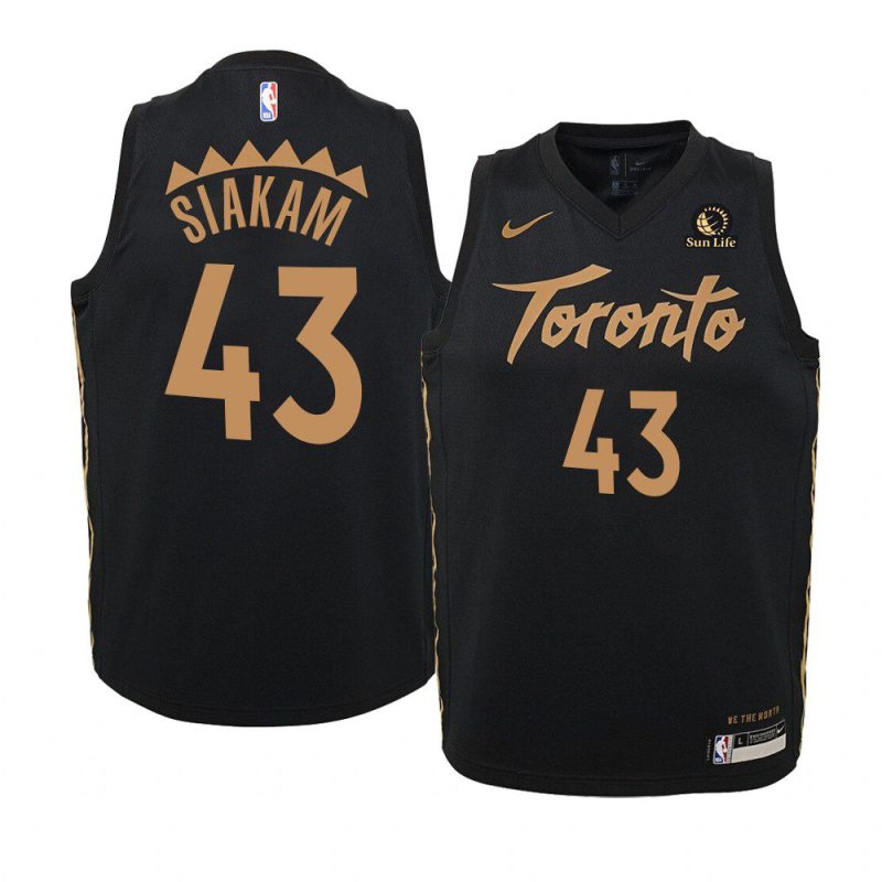 youth toronto raptors pascal siakam sun life patch black city jersey