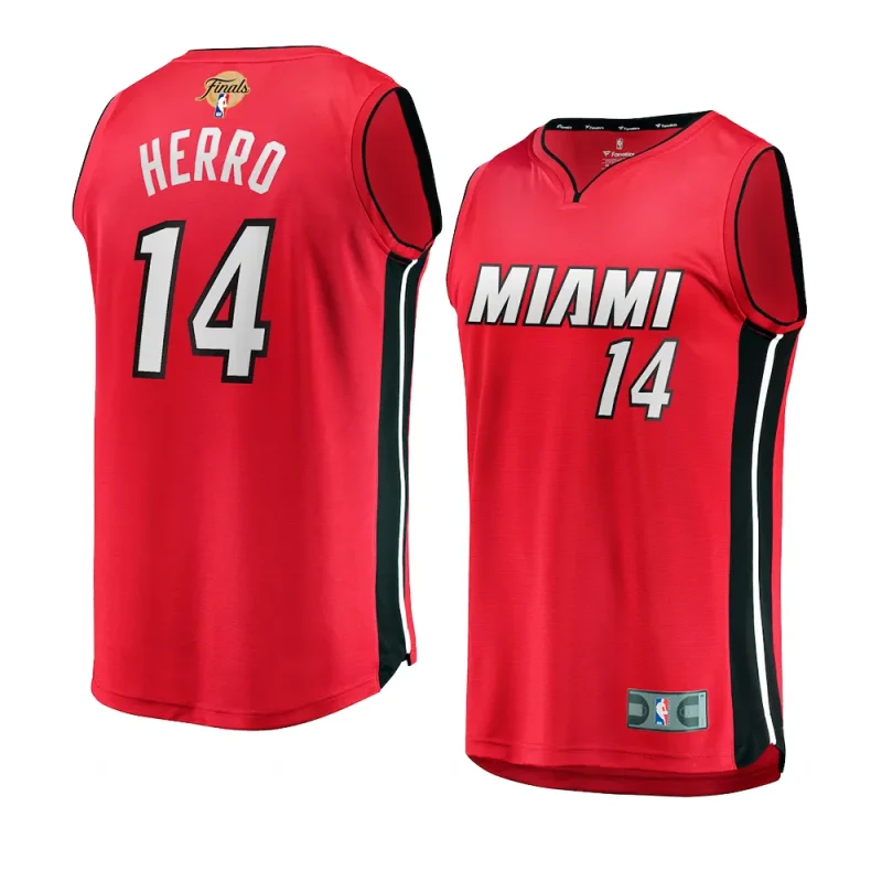 youth tyler herro heat red 2023 nba finals jersey