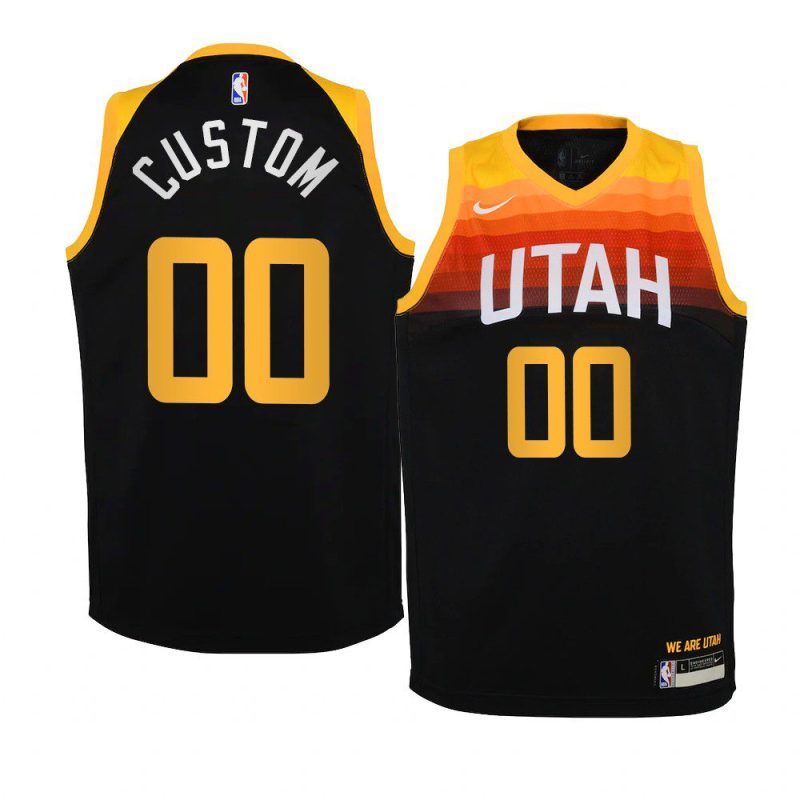 youth utah jazz custom black city jersey