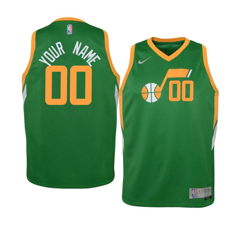 youth utah jazz custom green earned jersey