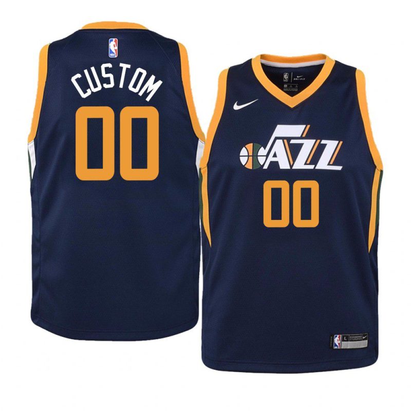 youth utah jazz custom navy icon edition jersey