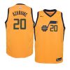 youth utah jazz udoka azubuike 2020 nba draft yellow statement jersey