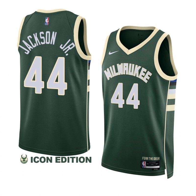 andre jackson jr. bucks icon edition green 2023 nba draft jersey