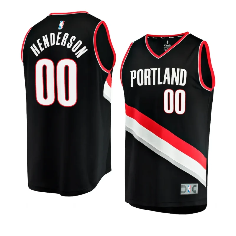 blazers scoot henderson black 2023 nba draft fastbreak replica jersey