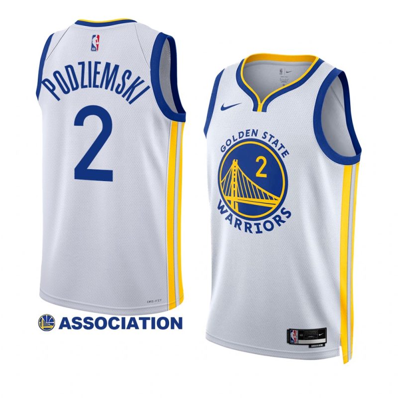 brandin podziemski warriors association edition white 2023 nba draft jersey