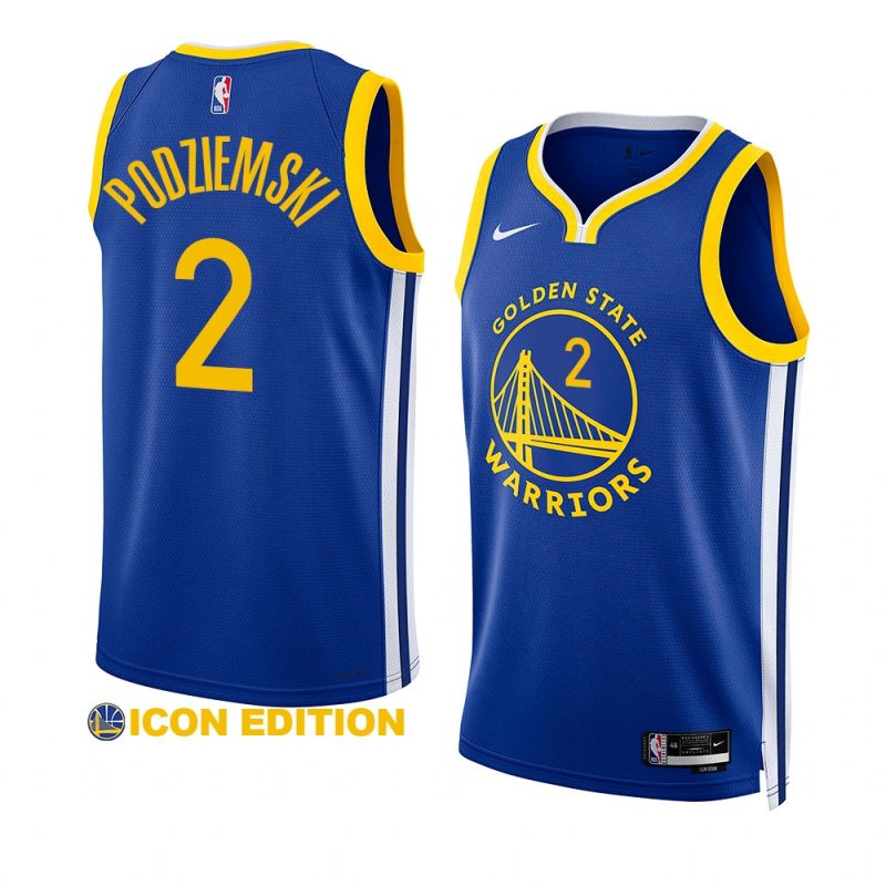 brandin podziemski warriors icon edition royal 2023 nba draft jersey