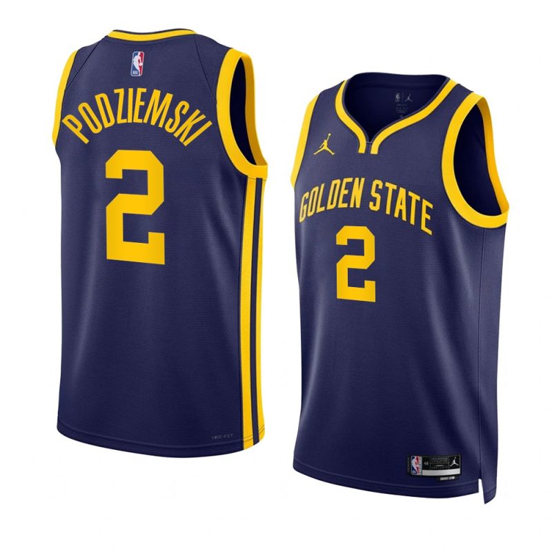 brandin podziemski warriors statement edition navy 2023 nba draft jersey