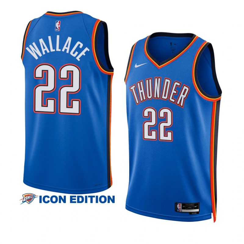 cason wallace thunder icon edition blue 2023 nba draft jersey