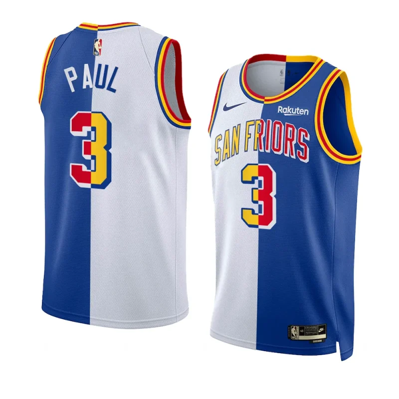 chris paul warriorsjersey split edition navyswingman