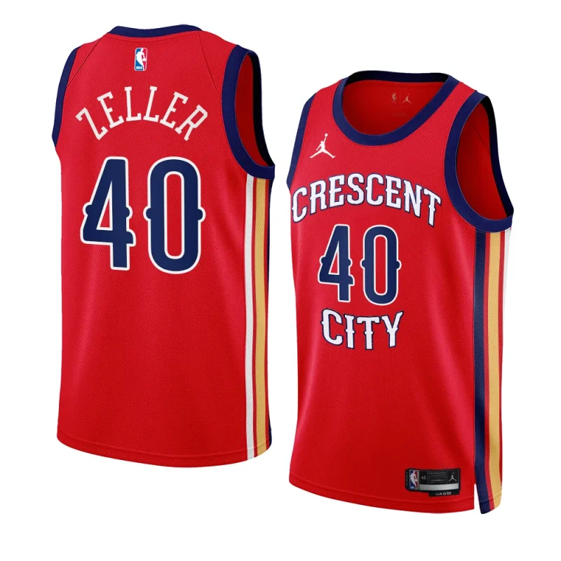 cody zeller pelicansjersey 2023 24statement edition redswingman