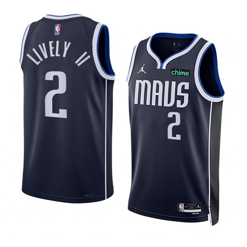 dereck lively ii mavericks statement edition navy 2023 nba draft jersey