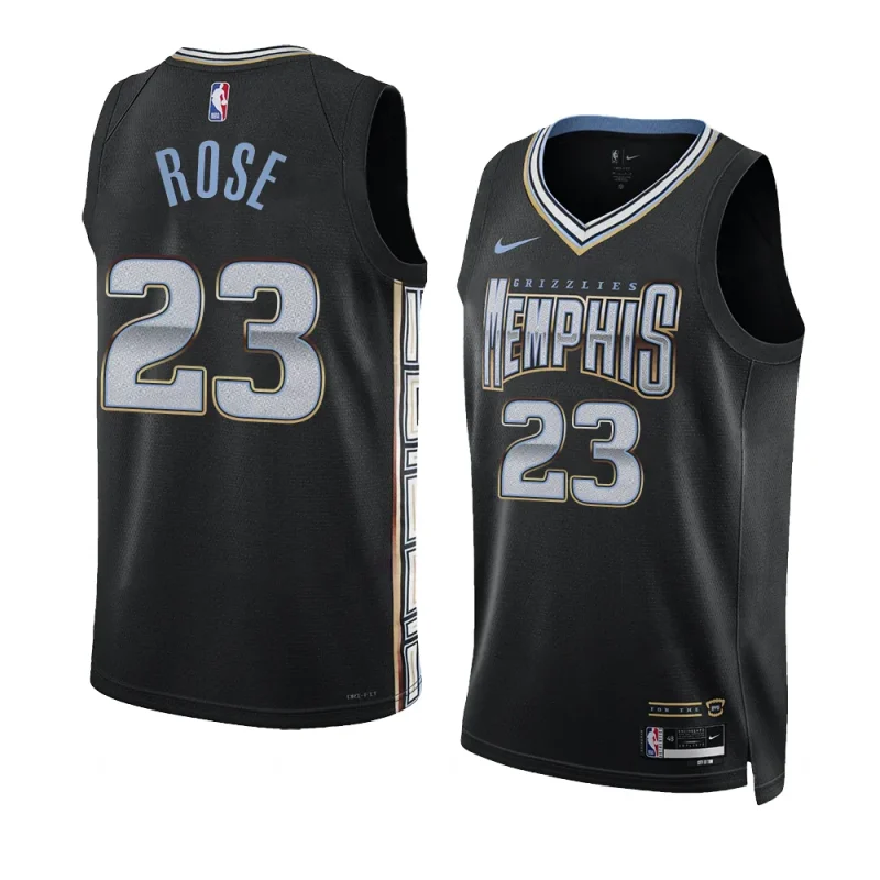 derrick rose grizzliesjersey 2022 2023city edition blackswingman