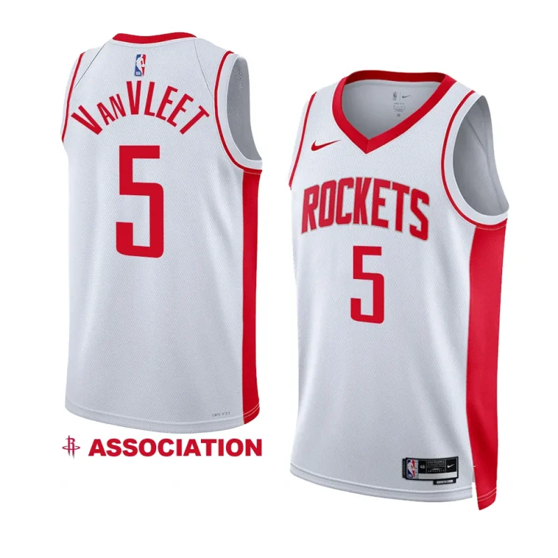 fred vanvleet rocketsjersey 2022 23association edition whiteswingman