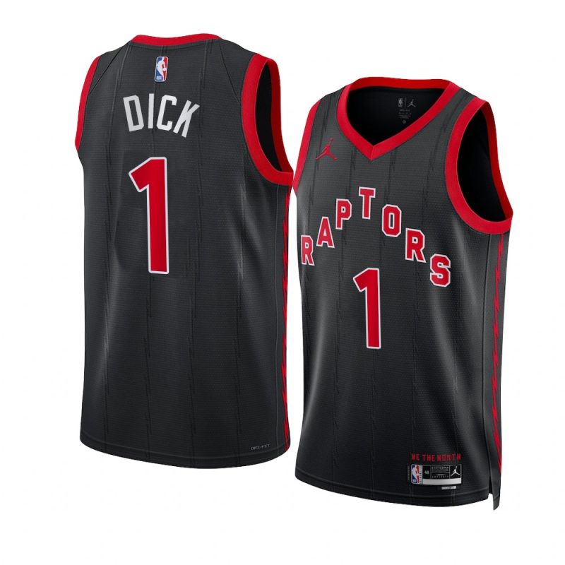 gradey dick raptors statement edition black 2023 nba draft jersey