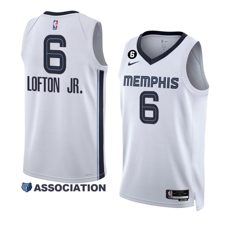 grizzlies kenneth lofton jr. white 2022 23association edition no.6 patch jersey