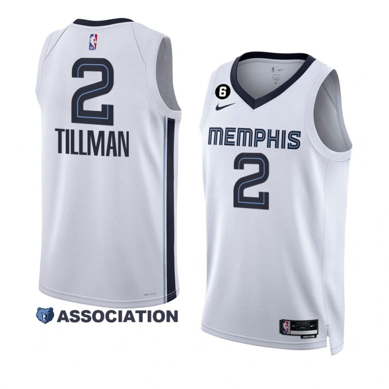 grizzlies xavier tillman white 2022 23association edition no.6 patch jersey