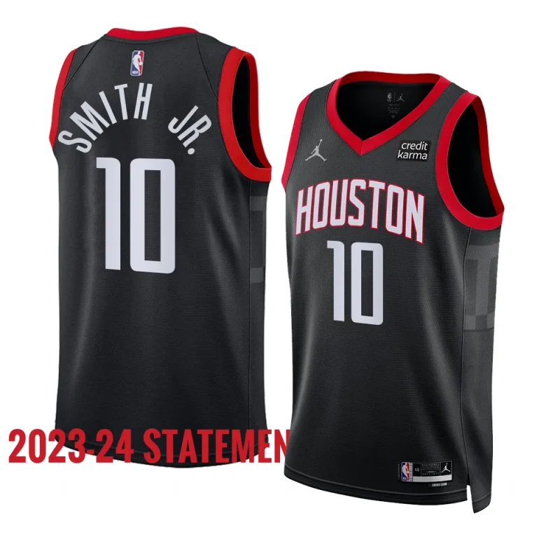 jabari smith jr. rocketsjersey 2023 24statement edition blackswingman