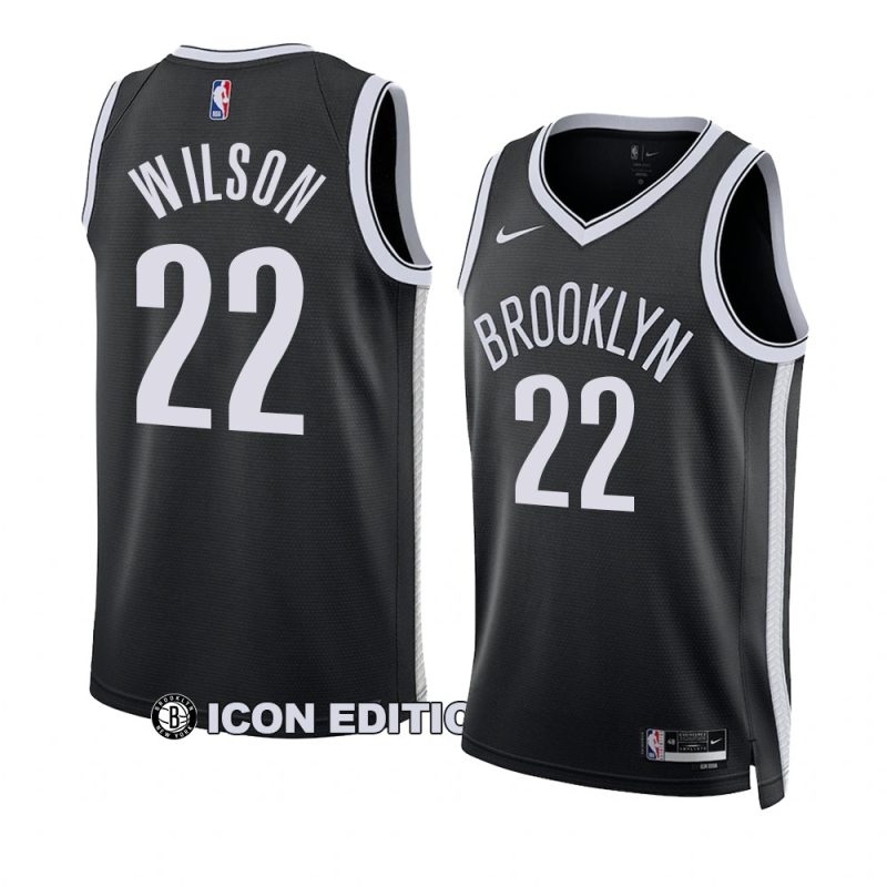 jalen wilson nets icon edition black 2023 nba draft jersey