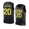 jazz john collins black 2022 2023statement edition swingman jersey