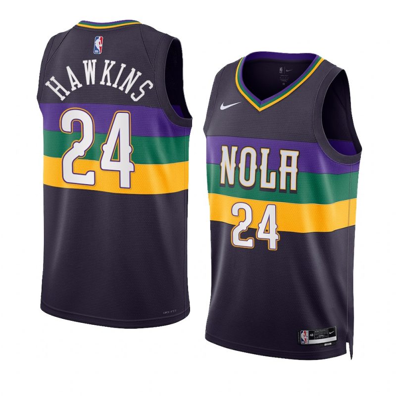 jordan hawkins pelicans city edition navy 2023 nba draft jersey