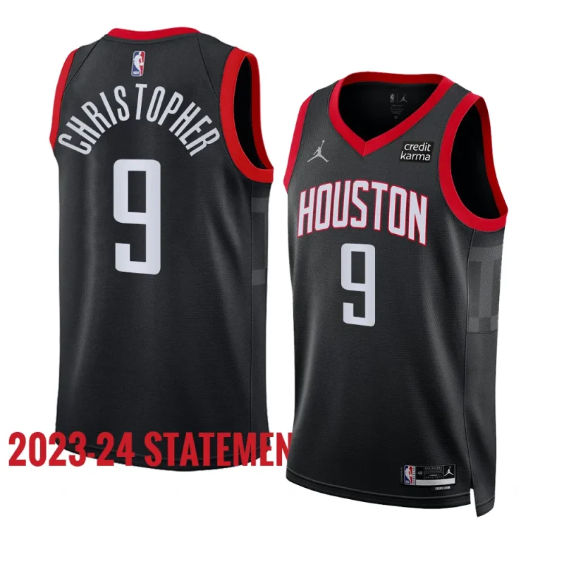 josh christopher rocketsjersey 2023 24statement edition blackswingman