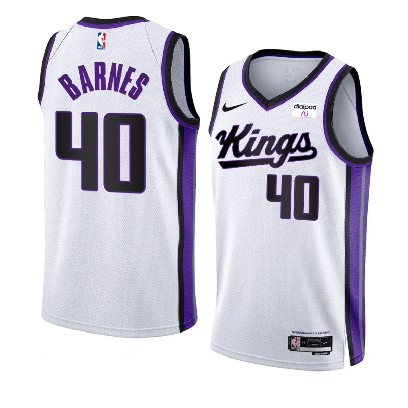 kings harrison barnes white 2023 24association edition swingman jersey